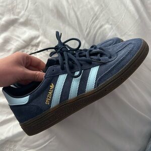 Navy blue suede adidas spezials
